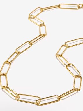 Gold Paperclip Link Necklace and Bracelet Set- Women Jewelry